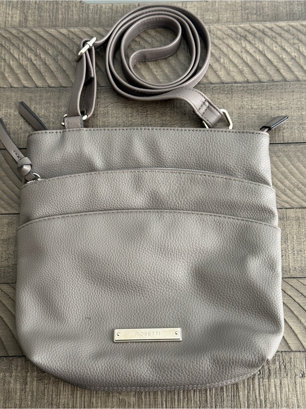 Rosetti Gray Pebbled Crossbody Shoulder Bag - Women’s Purse